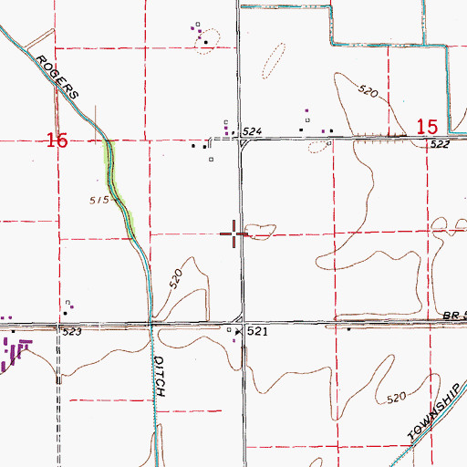 Topographic Map of Township of Green Bay, IA
