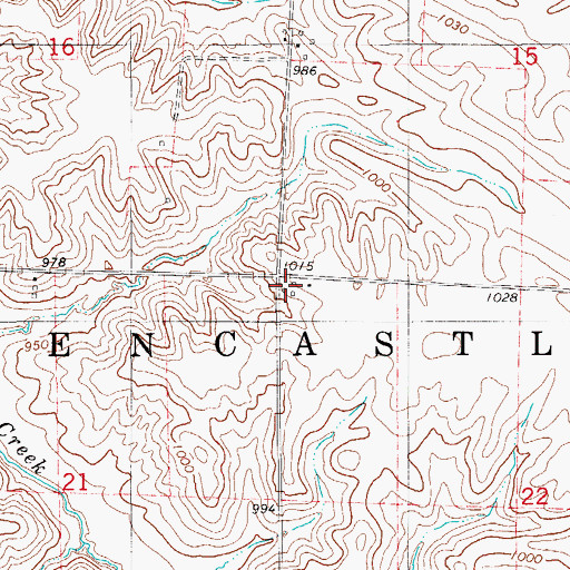 Topographic Map of Township of Greencastle, IA