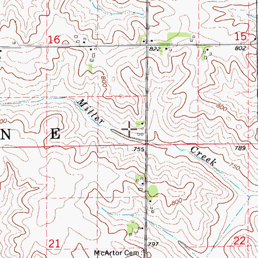 Topographic Map of Township of Greene, IA