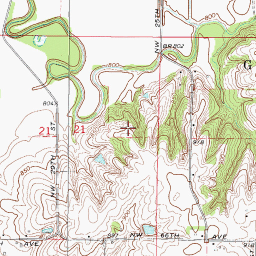 Topographic Map of Township of Greenfield, IA