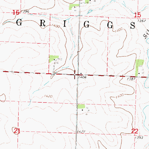 Topographic Map of Township of Griggs, IA