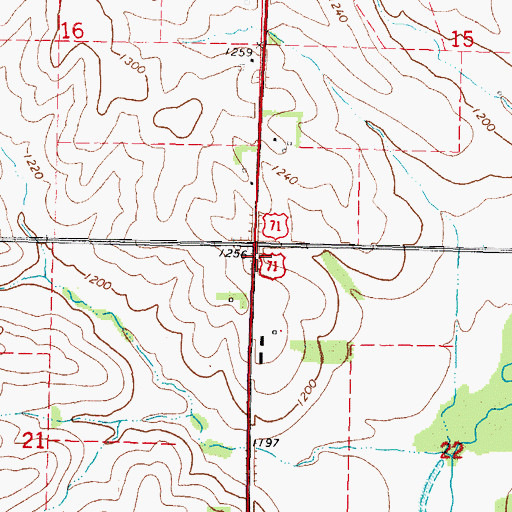 Topographic Map of Township of Grove, IA
