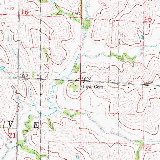 Topographic Map of Township of Grove, IA