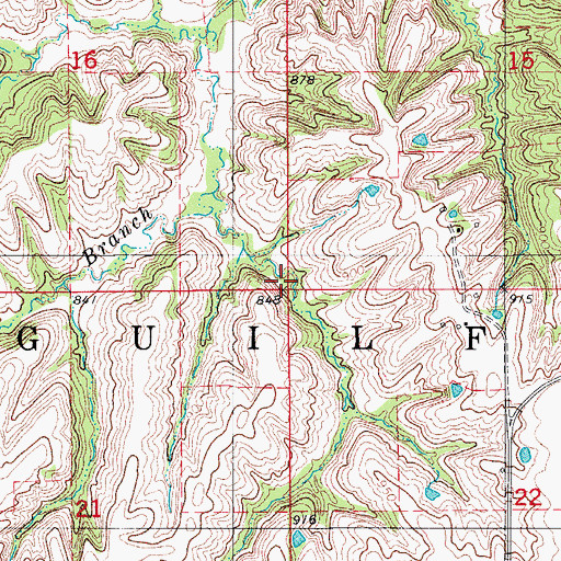 Topographic Map of Township of Guilford, IA