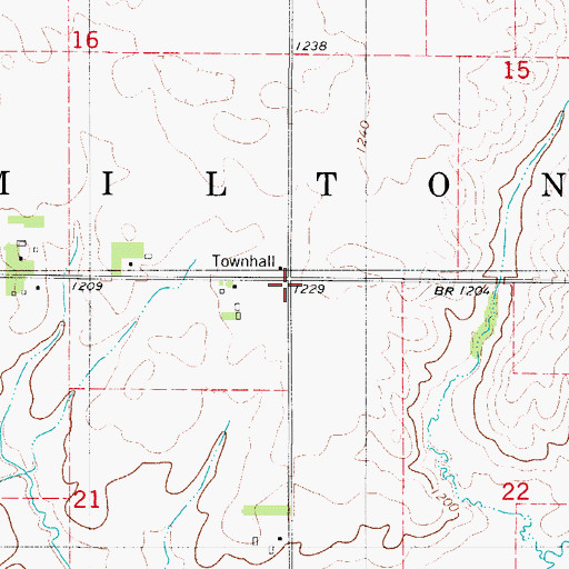 Topographic Map of Township of Hamilton, IA
