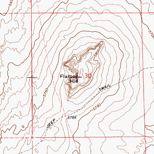 Topographic Map of Flattop Hill, AZ