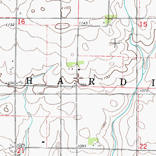 Topographic Map of Township of Hardin, IA