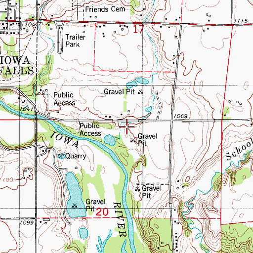 Topographic Map of Township of Hardin, IA
