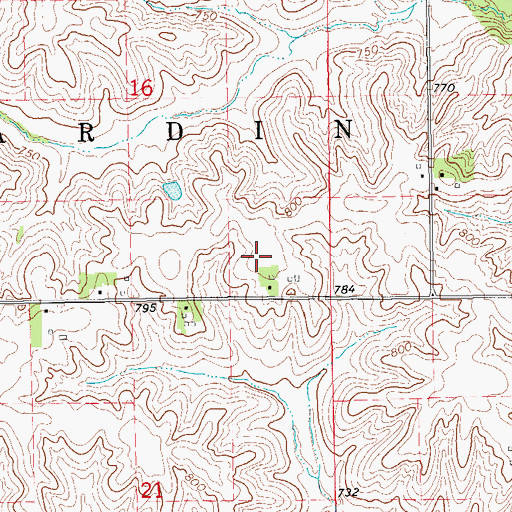 Topographic Map of Township of Hardin, IA