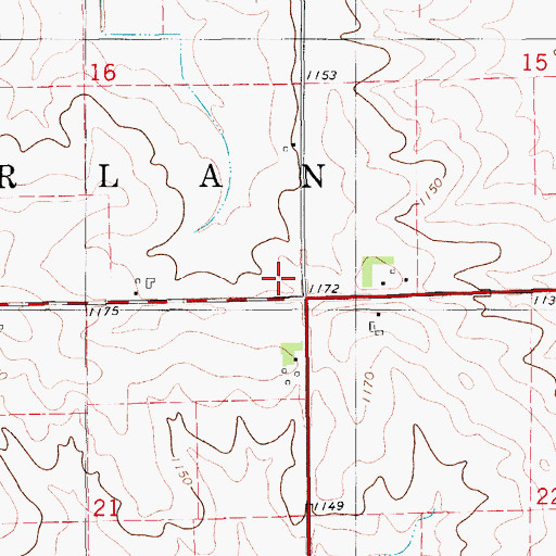 Topographic Map of Township of Harlan, IA