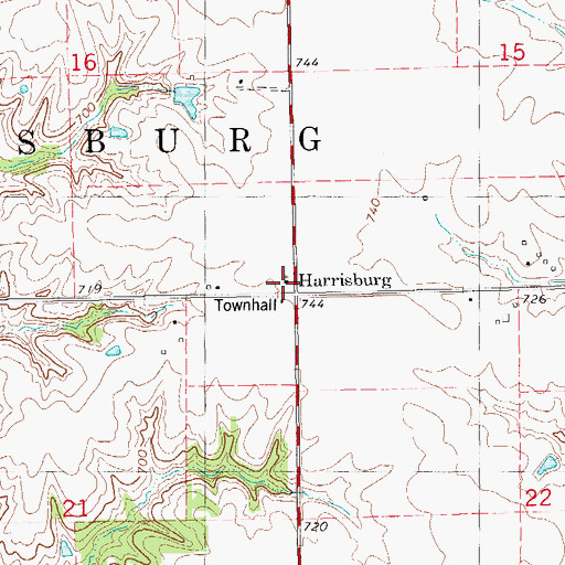 Topographic Map of Township of Harrisburg, IA
