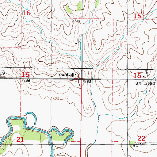 Topographic Map of Township of Harrison, IA