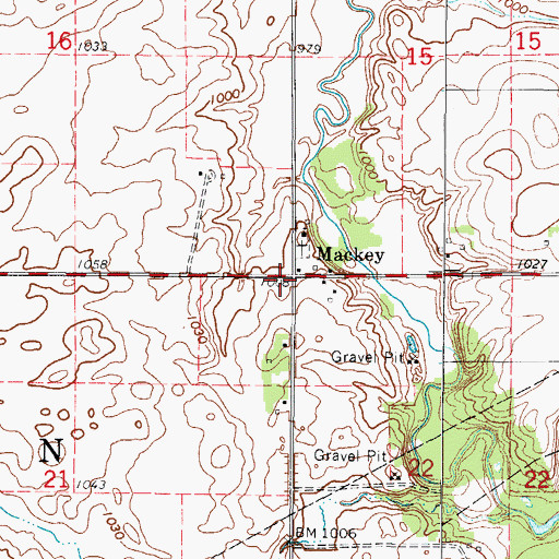 Topographic Map of Township of Harrison, IA