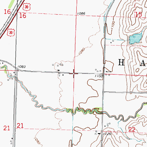 Topographic Map of Township of Harrison, IA