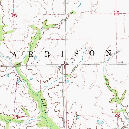 Topographic Map of Township of Harrison, IA