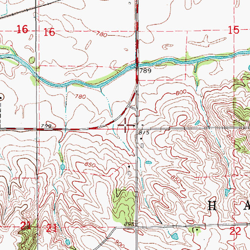Topographic Map of Township of Hartford, IA