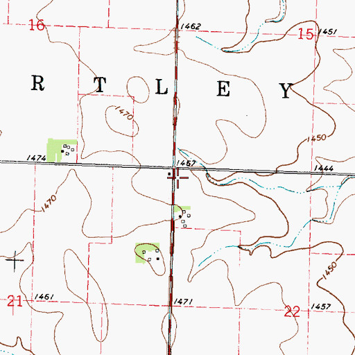Topographic Map of Township of Hartley, IA