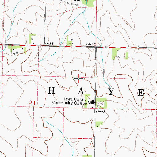 Topographic Map of Township of Hayes, IA