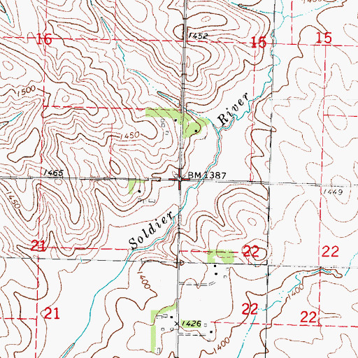 Topographic Map of Township of Hayes, IA