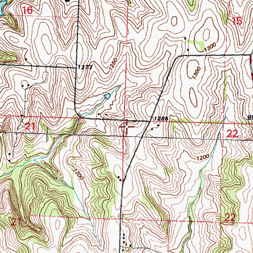 Topographic Map of Township of Hazel Dell, IA