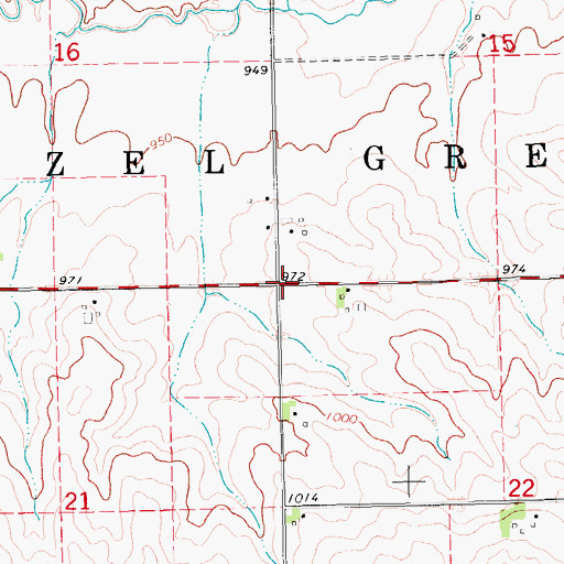 Topographic Map of Township of Hazel Green, IA