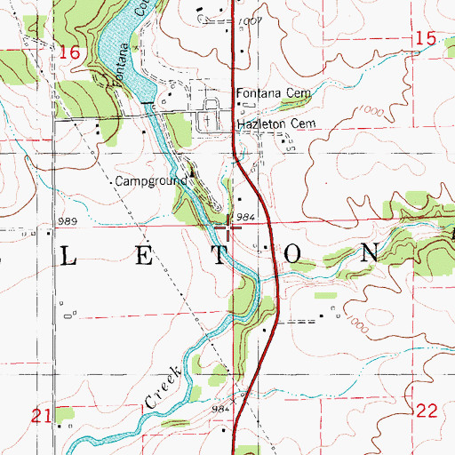 Topographic Map of Township of Hazleton, IA