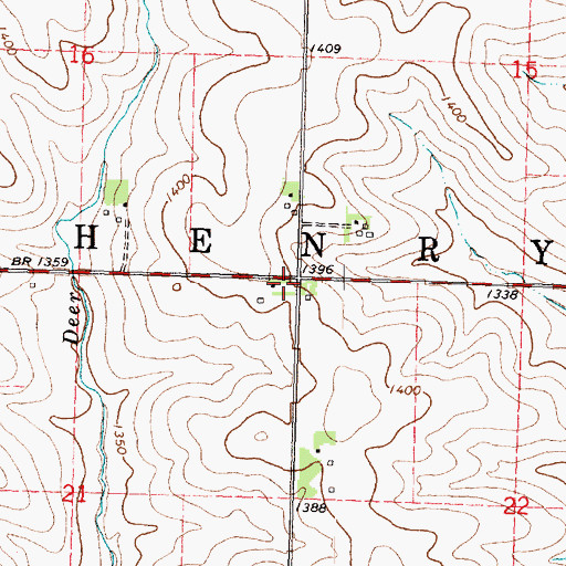 Topographic Map of Township of Henry, IA