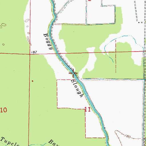 Topographic Map of Boggy Slough, AR