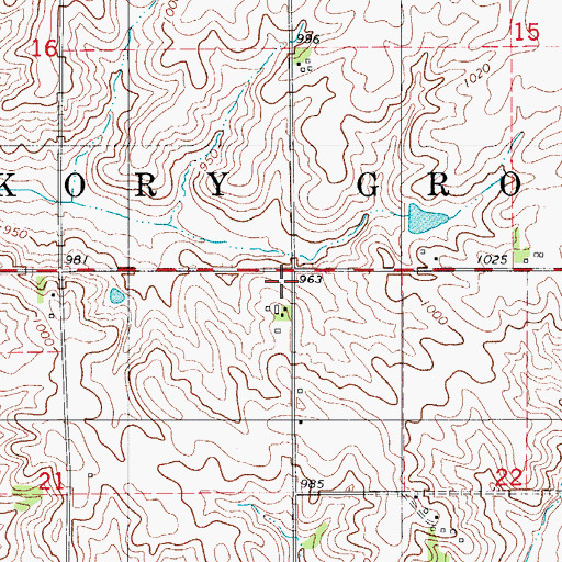 Topographic Map of Township of Hickory Grove, IA