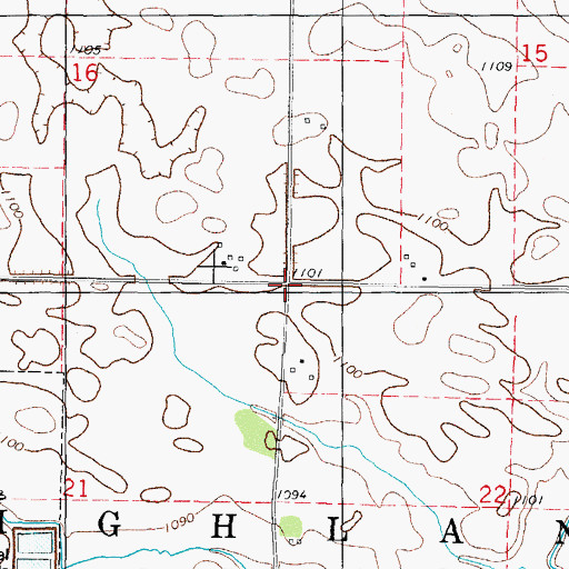 Topographic Map of Township of Highland, IA