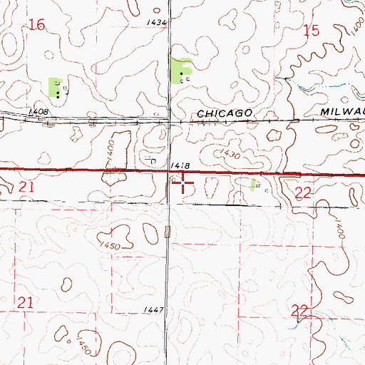 Topographic Map of Township of Highland, IA