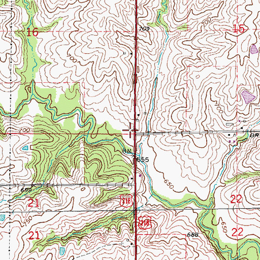 Topographic Map of Township of Highland, IA