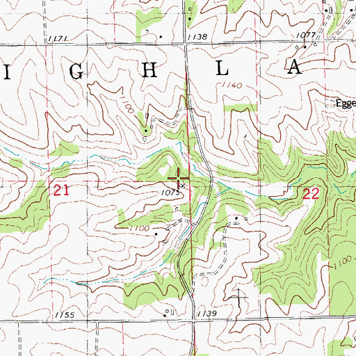 Topographic Map of Township of Highland, IA
