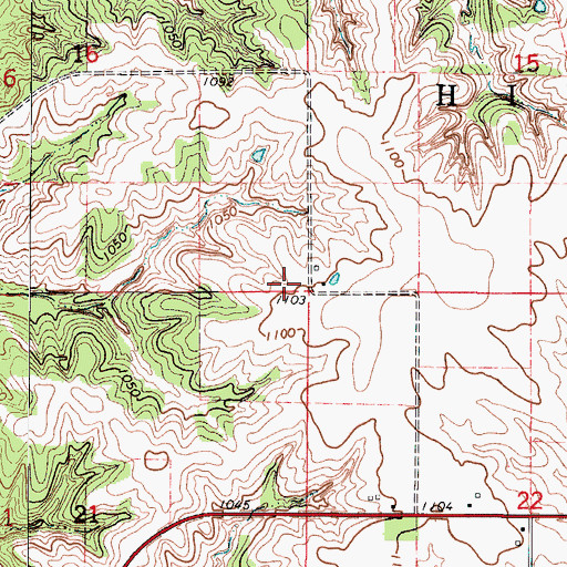 Topographic Map of Township of High Point, IA