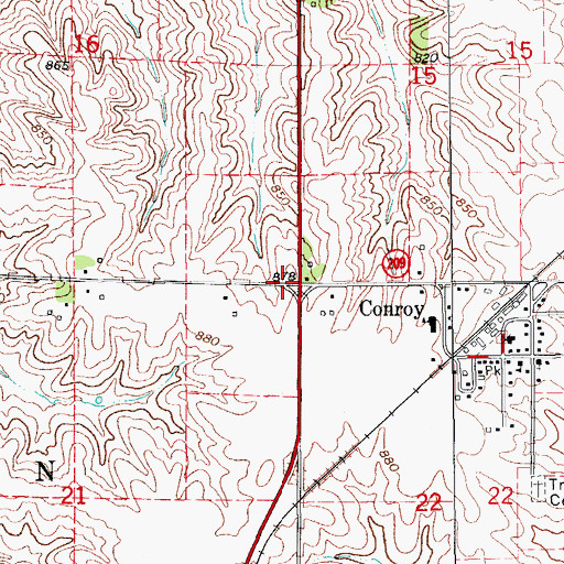 Topographic Map of Township of Hilton, IA