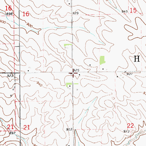 Topographic Map of Township of Homer, IA
