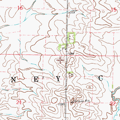 Topographic Map of Township of Honey Creek, IA