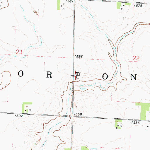 Topographic Map of Township of Horton, IA