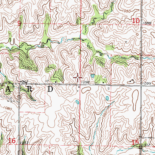 Topographic Map of Township of Howard, IA