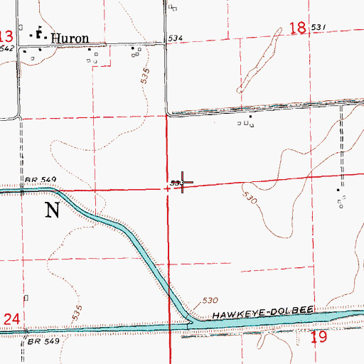 Topographic Map of Township of Huron, IA