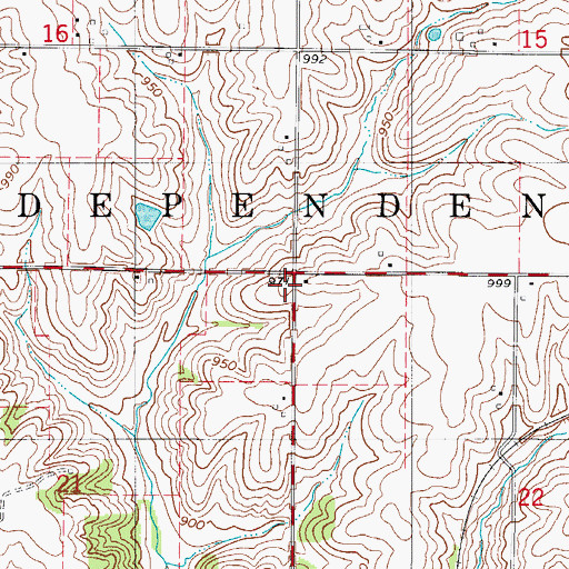 Topographic Map of Township of Independence, IA