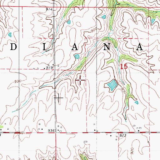 Topographic Map of Township of Indiana, IA