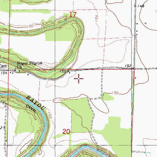 Topographic Map of Bogue Pilgrim School, AR