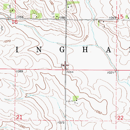 Topographic Map of Township of Ingham, IA