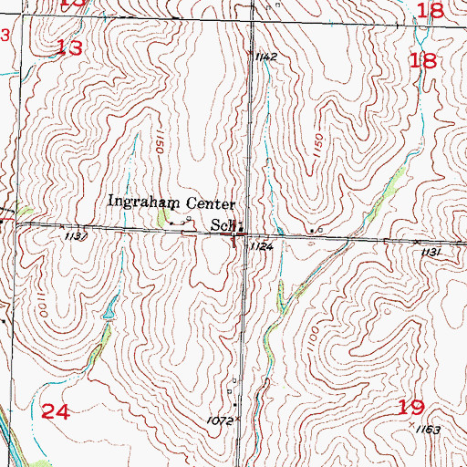 Topographic Map of Township of Ingraham, IA