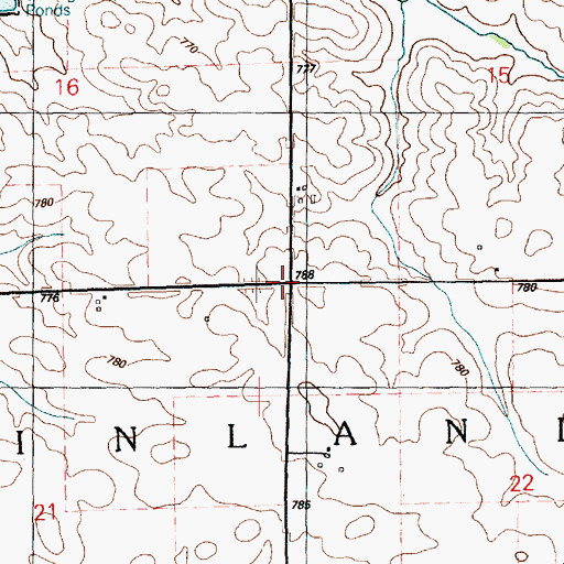 Topographic Map of Township of Inland, IA