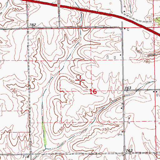 Topographic Map of Township of Iowa, IA