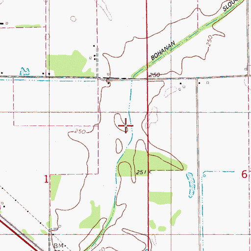 Topographic Map of Bohanan Slouth Ditch, AR