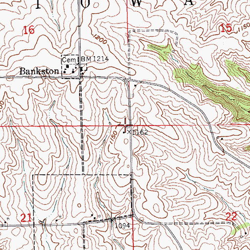 Topographic Map of Township of Iowa, IA