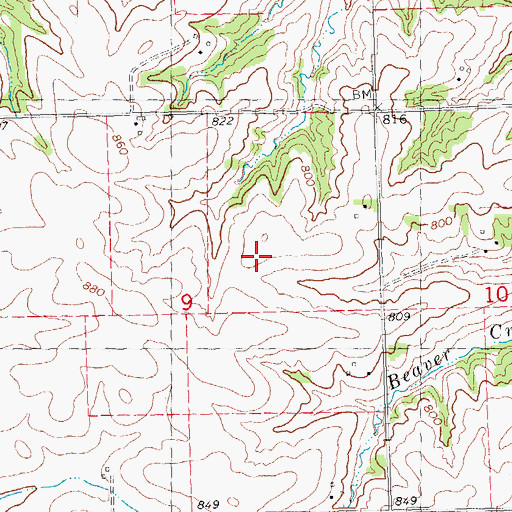 Topographic Map of Township of Iowa, IA